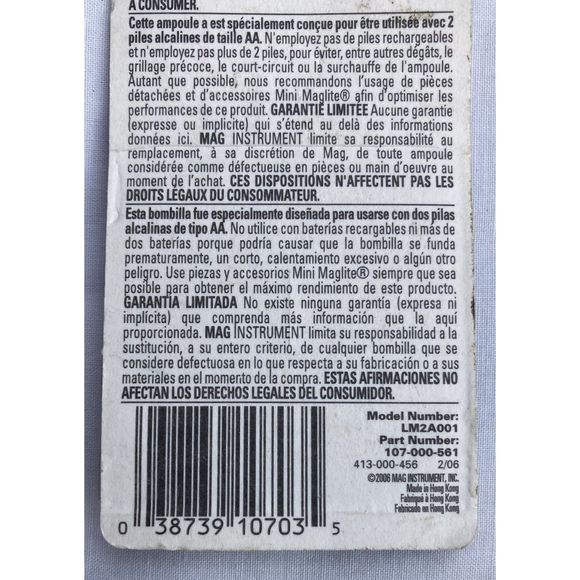 New Lot of 2 Mini-Maglite 2-Cell AA Krypton Super-Bright Lamp Replacement Bulbs - Picture 5 of 5